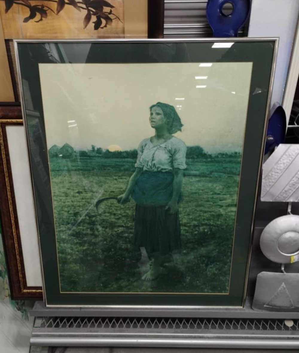 "Song of the Lark" After Jules Breton 1827-1906 antique painting copy 30X24 inc